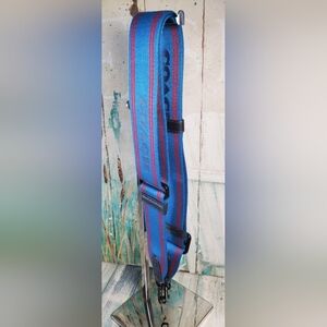 Coach Colorblock Webbing Leather Strap Blue/Red NWOT